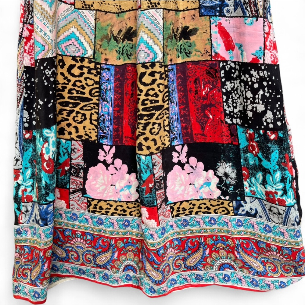 Tolani 100% Silk Multicolor Patchwork Sleeveless … - image 6